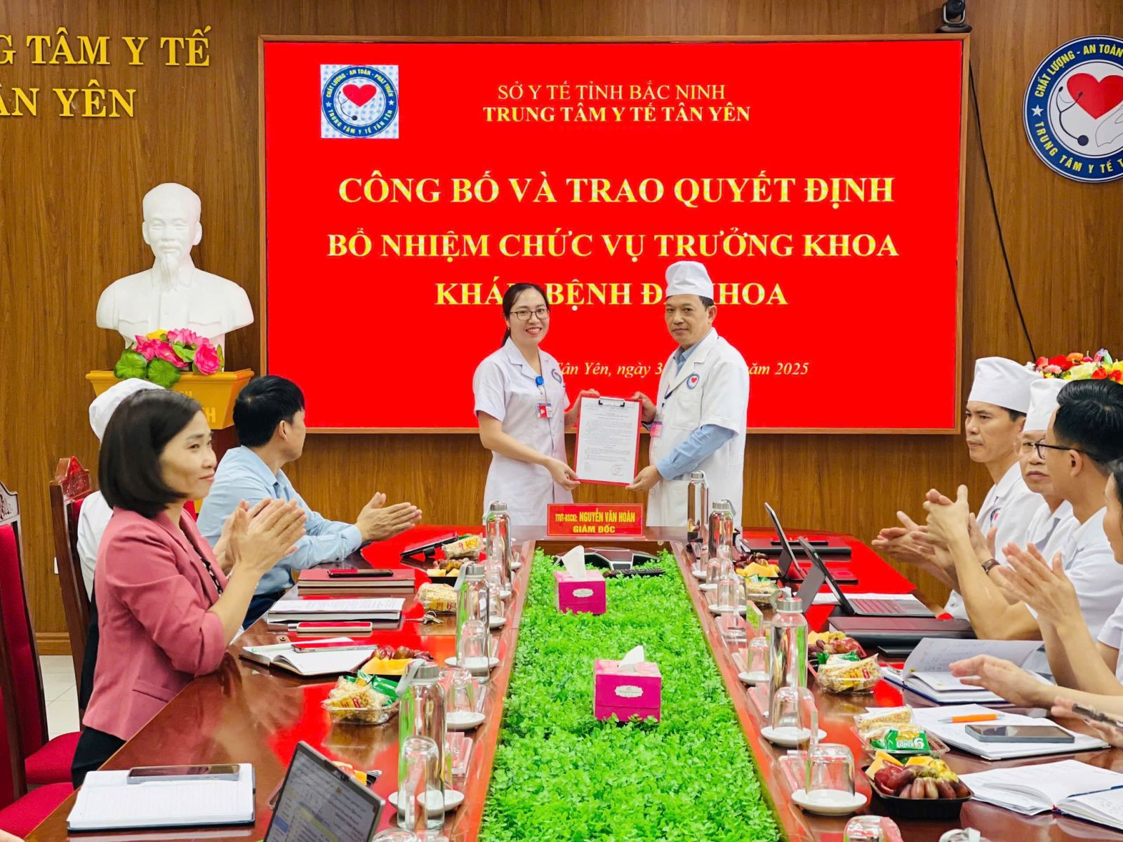 TRUNG TÂM Y TẾ TÂN YÊN CÔNG BỐ QUYẾT ĐỊNH BỔ NHIỆM TRƯỞNG KHOA KHÁM BỆNH ĐA KHOA